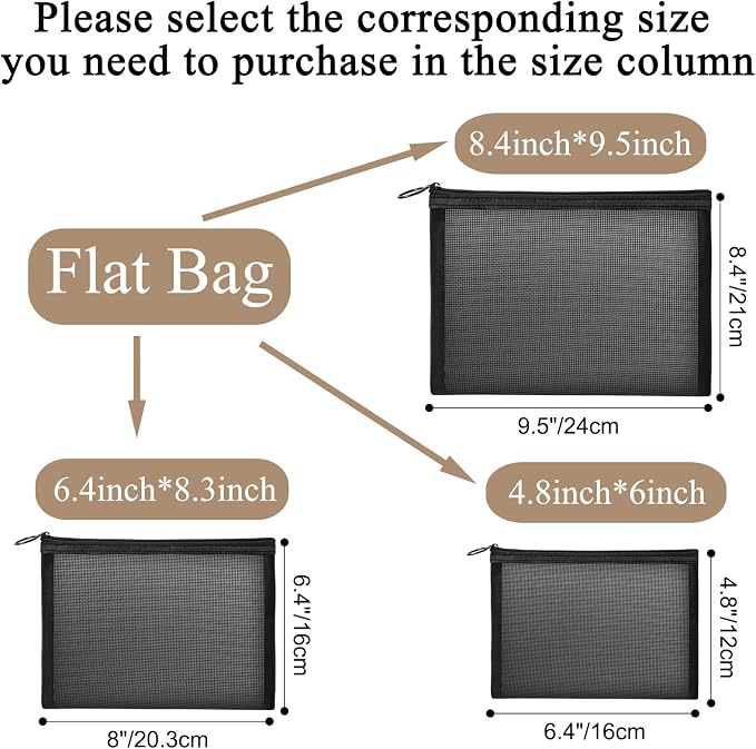 20 Pieces Mesh pouch, Mesh Makeup Bag Portable Makeup Pouch Travel Toiletry Bag for Makeup Organizer Home Office Travel Accessories, Mesh Cosmetic Bag with Zipper - Image 2