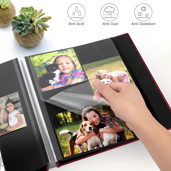 Zesthouse Photo Album Self Adhesive Pages, 60 Pages Magnetic Scrapbook Albums with Sticky Page, Photos Album Holds 8x10 & 5X7 & 4x6 & 6x8 & 3x5, Large Picture Book Ideal Gift for Family Wedding Baby - Image 3