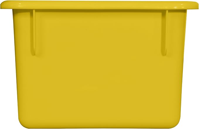 Wood Designs Cubby Storage Bin, Heavy Duty Plastic Containers for Kids Yellow Cubby Tray Set of 25 - Image 5