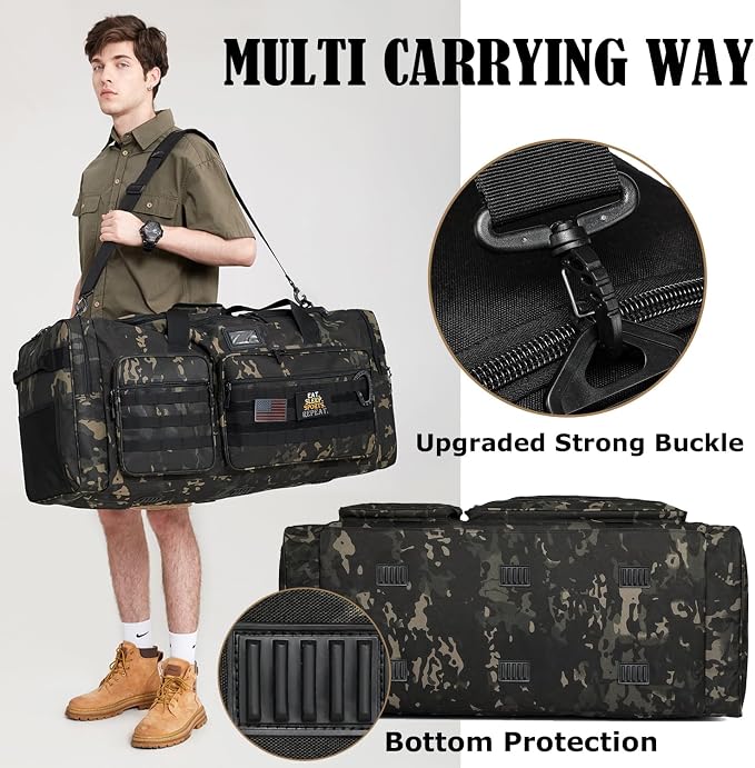 130L Extra Large Duffle Bag for Men, Heavy Duty Large Duffle Bag for Travel | Shoe Compartment, XL Sports Gym Equipment Bag for Hockey Football Baseball Basketball & More - Image 5
