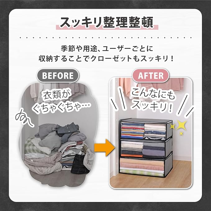 ASTRO Activated Carbon Clothing Organizer Bags, Breathable Material, 3pc, Grey 171-01 - Image 4