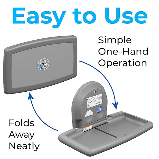 Koala Kare Surface-Mounted Horizontal Baby Changing Station, Model KB300-01 (Grey) - Image 5
