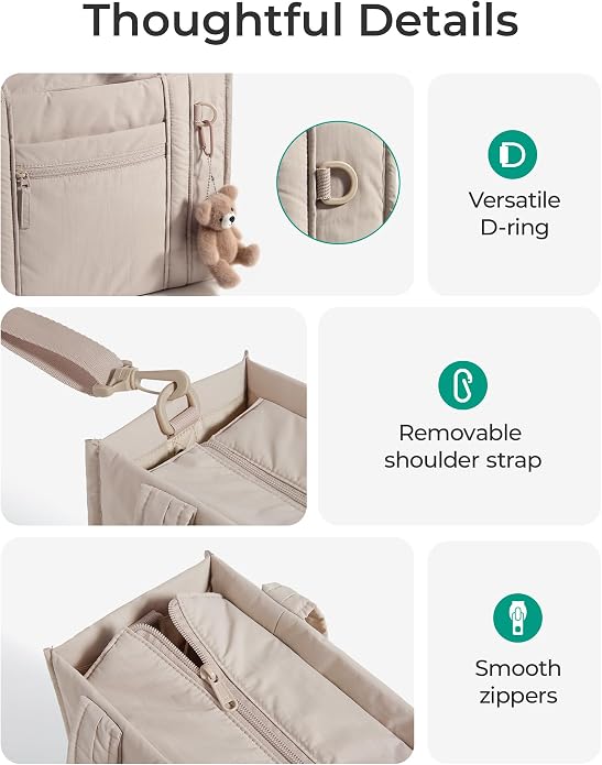 BAGSMART Boxy Tote Bag for Women, Crossbody Work Bag with Zipper | 3 Sizes Small Mini Tote Bag, Inner Tumbler Pocket Crush Bow Should Bag for Travel Work College - Image 6