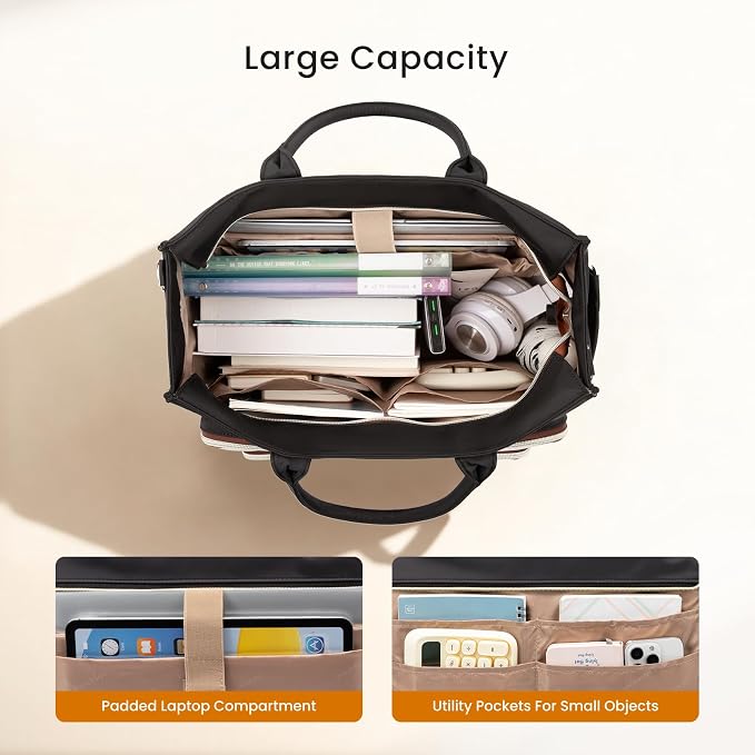 LOVEVOOK Work Tote Bags for Women,Laptop Teacher Bag With File Organizer | Large Cup Holder,Teacher Tote Bag,Nurse Bags,Multi-Pockets Professional Briefcase Business Purses Handbag - Image 6