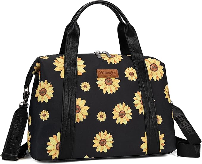 Wrangler Duffel Bag for Women Large Travel Weekender Bag Designer Sunflower Carry On Bags by THEOFFICIALMONTANAWEST