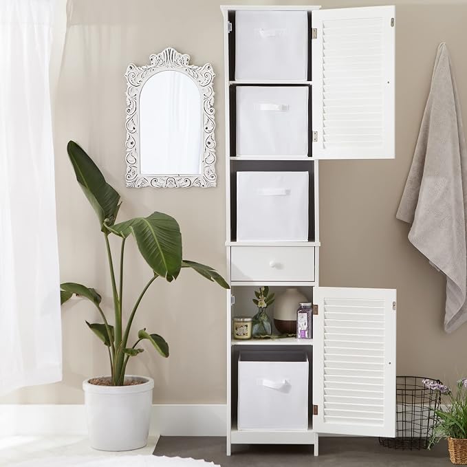 DII Collapsible Storage Organizer Bin, Small, 11" Cube, White, 4 Count - Image 6