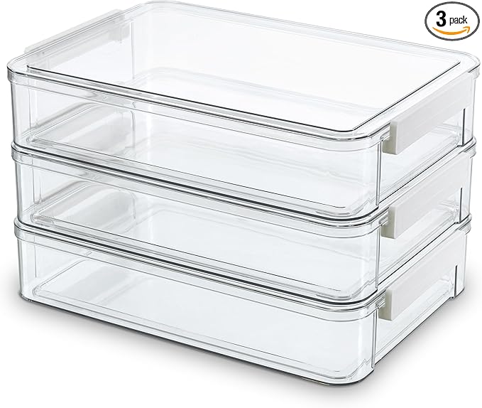Citylife 3Packs 13''x9''Paper Storage Box with Lids, Art Supply Organizer | Latches Designed for Sensory Activities, Classroom Learning, Crafts and Small toys. Organize Fillers, Art Supplies by CITYLIFEHomeOrganization
