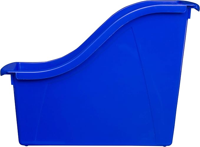 Storex Small Book Bin, Linking Storage Bin, Dry Erase Surface, 11.75" x 8.5" x 4.5" STEM Blue 6-Pack - Image 12