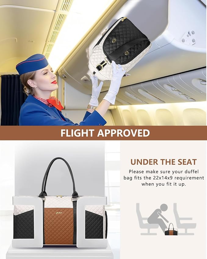 Women Weekender Travel Duffle Bag: Travel Duffel Overnight Bags with Shoe Compartment Large Carry on Tote with Toiletry Bag Weekend Traveling Yoga Gym Hospital Bag for Women with Wet Pocket - Image 7