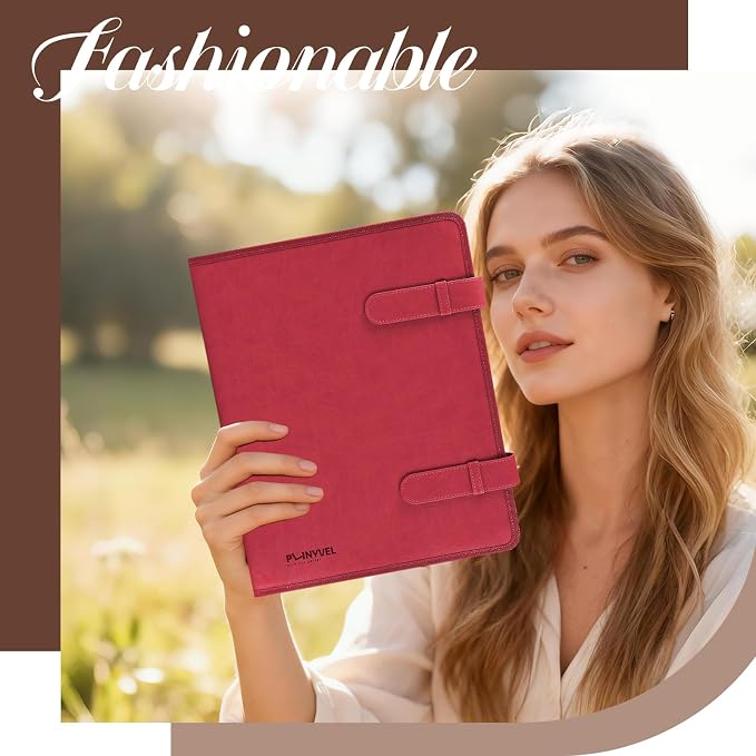 Red Leather Sketchbook Cover 9x12, Travel Drawing Portfolio | Portable sketch kit organizer, pencil holder, Fits 9x12 Sketch Book, Spiral Pad, Compact artist storage case - Image 2