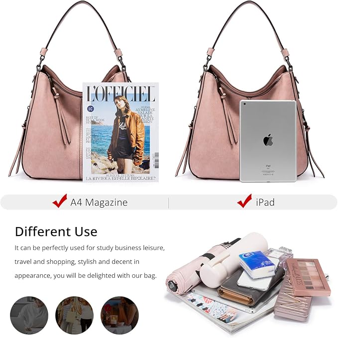 Hobo Crossbody Bag for Women, Designer Shoulder Purse Handbags - Image 5