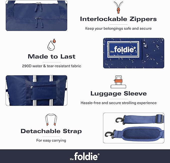 The Foldie Foldable Travel Bag for Women - 40L Weekender Bag with Multiple Pockets - Carry On Expendable Travel Bag - Image 5