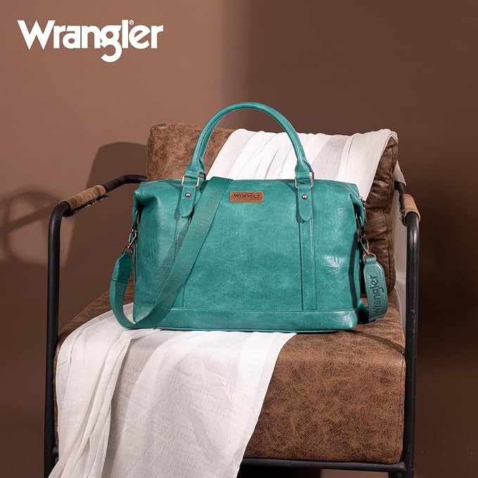 Wrangler Duffel Bag Large Travel Weekender Bag for Women Waterproof Carry on Overnight Bag for Gym,Trips,Weekends,Turquoise - Image 6