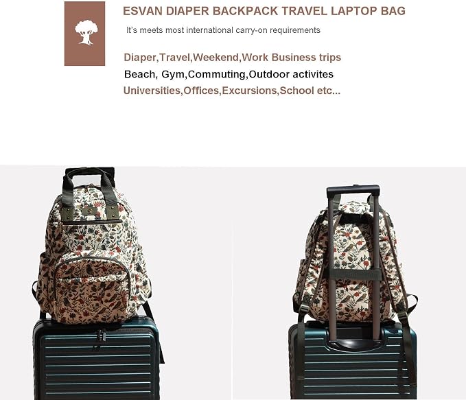 Diaper Bag Backpack Corduroy Multifunction Baby Fashion Travel Pack office Laptop Bag - Image 5
