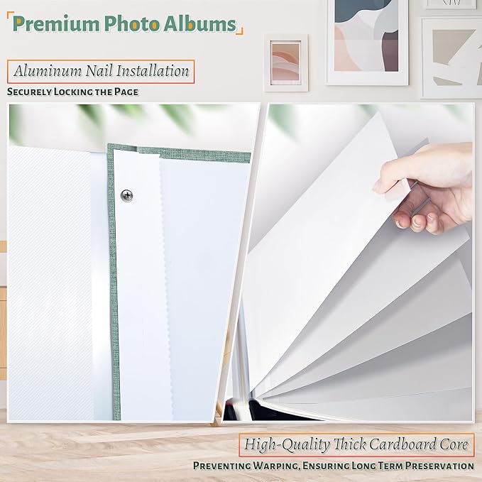 Artfeel Photo Album Self Adhesive Scrapbook,120 Pages Large Photo Book for 4x6,5x7,8x10 Pictures,DIY Album for Baby Wedding Family Travel Birthday,with Metallic Pen and Scraper - Image 4