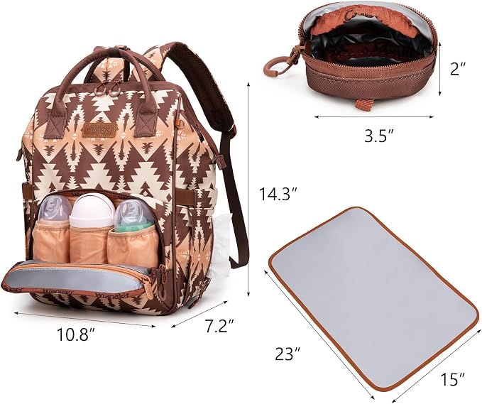 Montana West Wrangler Diaper Bag Backpack Aztec Callie Bag Travel Backpack Purses Western Multi-Function Baby Bags for Mom - Image 3