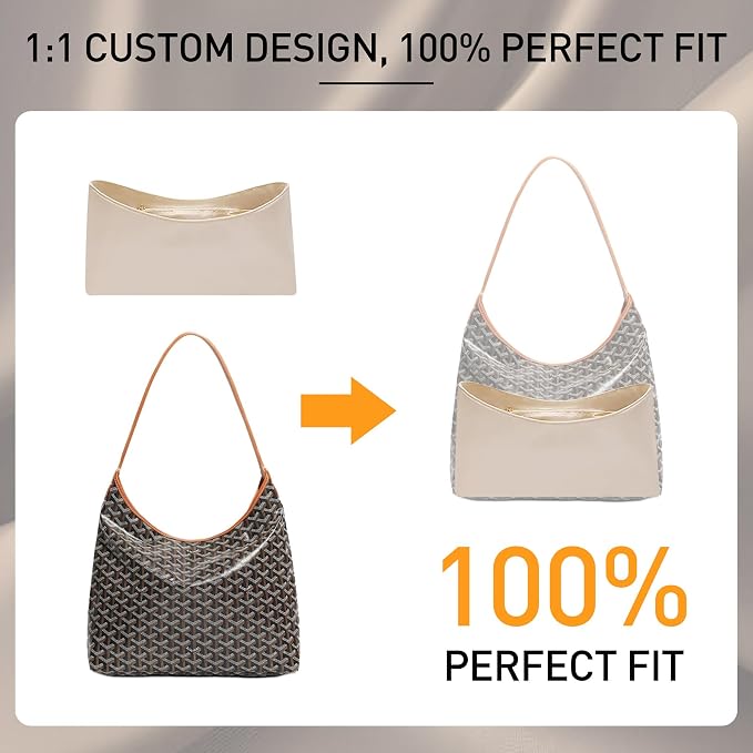 Nylon Purse Organizer Insert for Bohème Hobo Shoulder Bag | Waterproof Goyard Tote Bag Organizer Insert, Lightweight Hobo Insert with YKK Zipper Elastic Cup Holder, Easy Clean - Image 4