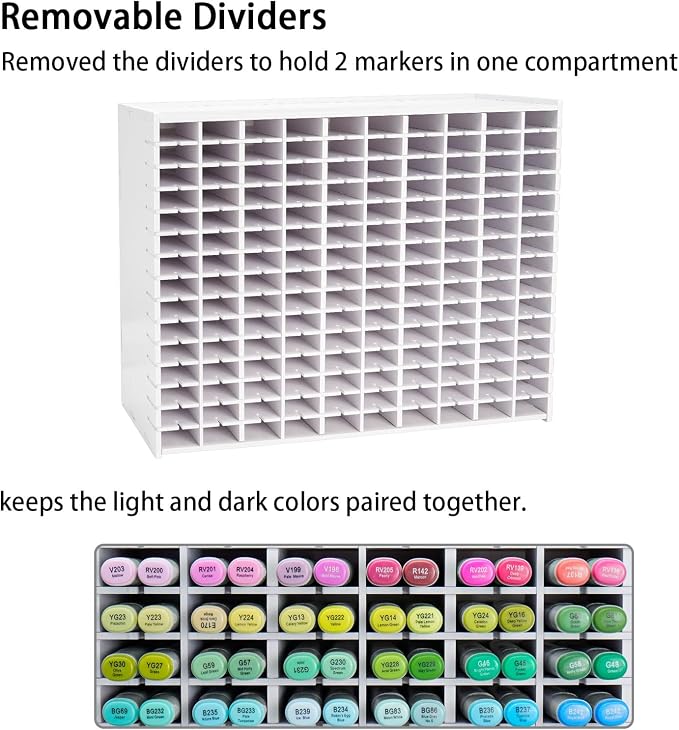 Art Marker Storage Rack for 300 Markers | Watercolour Brushes Pens Color Pencils Organizer Holder for Desk - Image 3