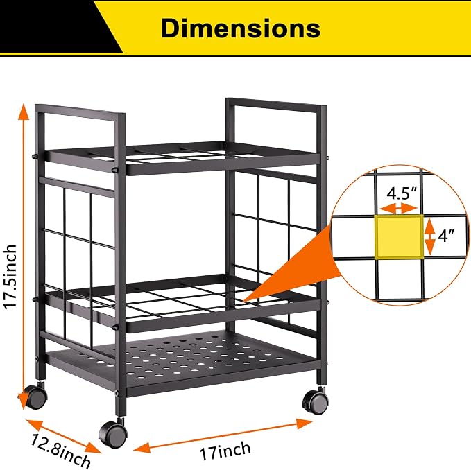 GIOTORENT Blueprint Storage Rack, Blueprint Holder with Wheels, Used for Storing Map/Poster/Blueprint/Architectural Construction Plan, 12 Slots, 2 Brakes, Silent Wheel for Home, Office, School(Black) - Image 3