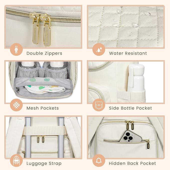 LOVEVOOK Diaper Bag Backpack Large Capacity Baby Bag with Portable Changing Pad, Multifunction Baby Travel Backpack - Image 5