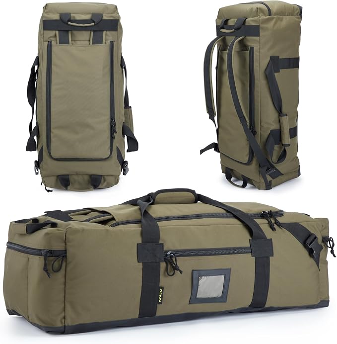 105l Large Duffel Bag For Travel, Gym & Sports - Water Repellent Polyester, Hidden Straps, Shoe Compartment - Perfect Luggage Duffle Bag Or Backpack For Men & Women by Focusedonquality