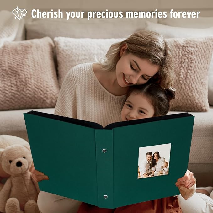 Photo Album 6x4 600 Pockets Slip in Large Capacity Album for Family Wedding Anniversary Linen Album Book Holds 600 Horizontal and Vertical 10x15cm Photos(600 Pockets, Dark Green) - Image 5