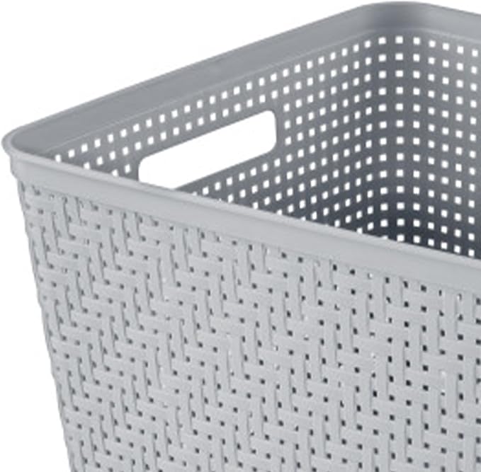 Sterilite 24 Pack Plastic Storage Bin Organization Containers, Tall Baskets, Cement - Image 7