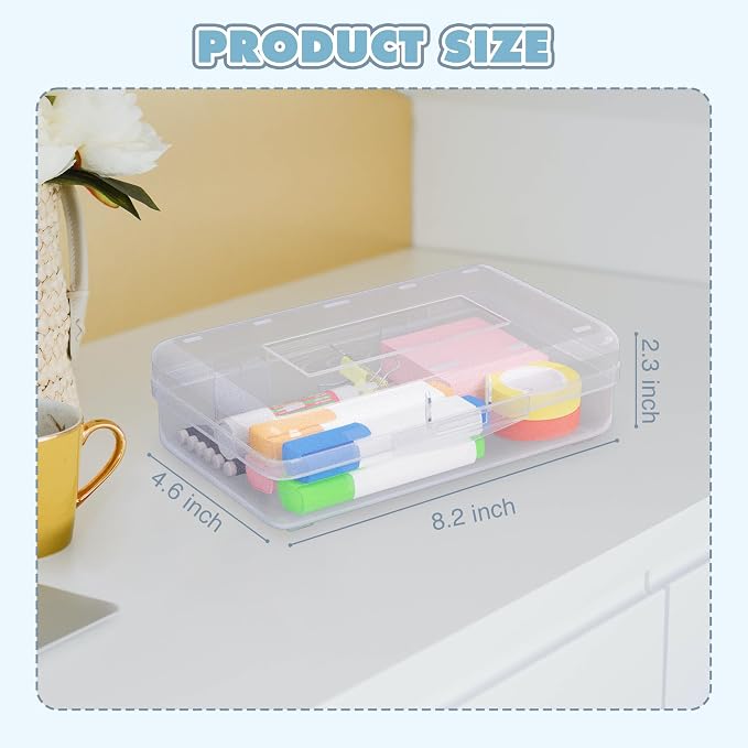 24pcs Pencil Cases Boxes Clear Pencil Case Organizer Plastic Pencil Case Marker Storage Organizer Clear Pencil Box Large Capacity Pencil Case Bulk - Image 2