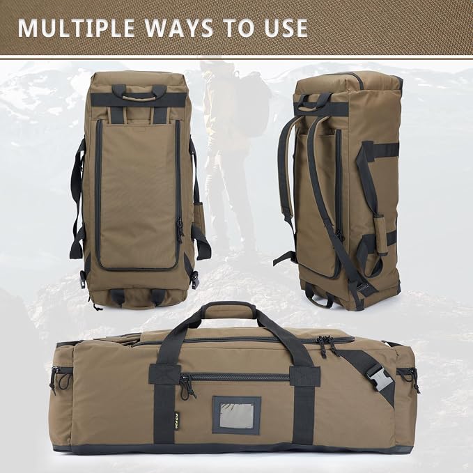 86l Large Duffel Bag For Travel, Gym & Sports - Water Repellent Polyester, Hidden Straps, Shoe Compartment - Perfect Luggage Duffle Bag Or Backpack For Men & Women - Image 5