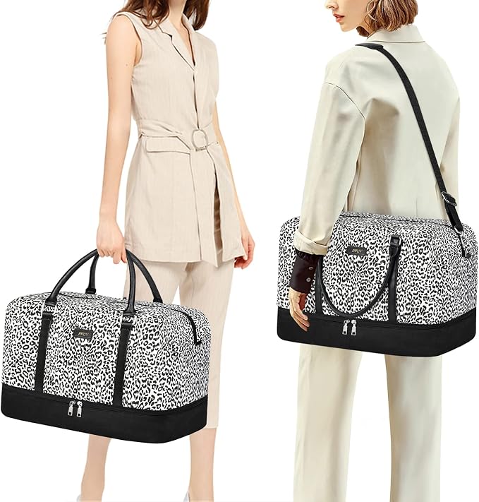 Weekender Bags for Women, 21" Weekender Travel Bag, Travel Duffle Bag with Shoe Compartment Carry on Overnight Duffel Bag for Weekend Travel Business Trip, 3PCS | 3PCS Carry On Overnight Large Duffel Bag with Crossbody Bag and Toiletry Bag for Weekend ... - Image 2