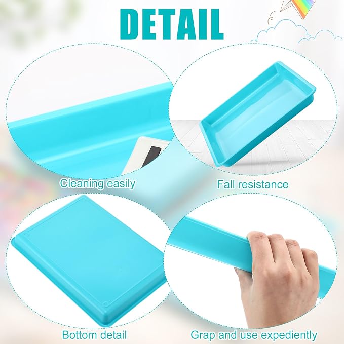 Maitys 15 Pack Plastic Art Trays 12 x 16 Inch Activity Crafts Trays Sensory Tray DIY Projects, Painting, Beads, Jewelry Office Home Organizer Arts and Crafts Supplies(Mint Green) - Image 3