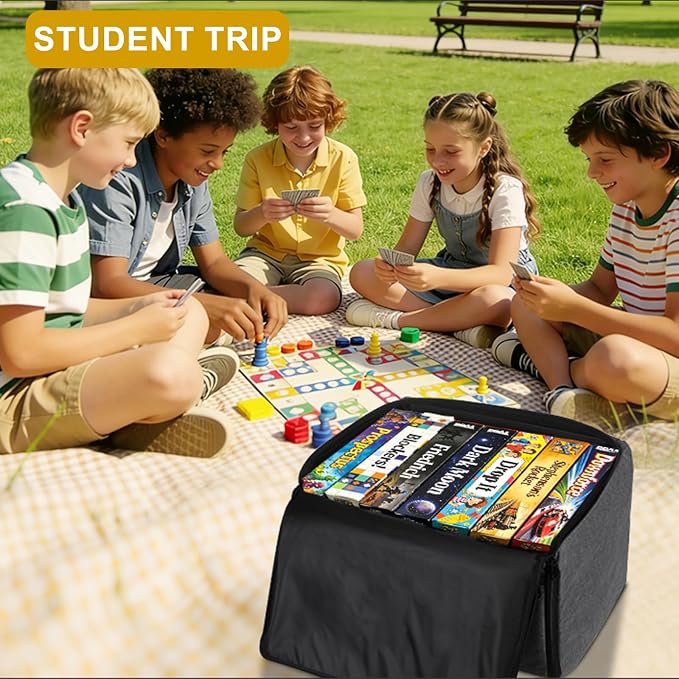 Board Game Storage Bag, Portable Board Game Organizer and Storage with Cover for Office Supplies, Puzzles, Building Blocks, Craft Product, Collapsible Board Games Storage Containers - Image 7