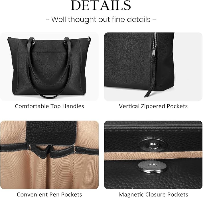 befen Genuine Leather Tote Bag for Women, Large Tote Bag for Women for Work Purses Satchel Handbags with Top Handles - Image 8