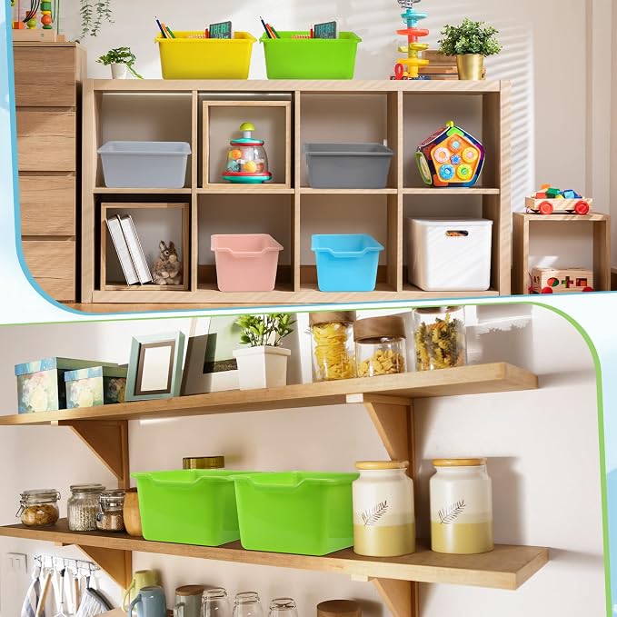 Frienda 36 Pcs Storage Bins for Classroom Plastic Cubby Bins Bulk Colorful Storage Container Multi Purpose Kids Book Toy Tray Organizer Boxes for School Library Home Office - Image 6