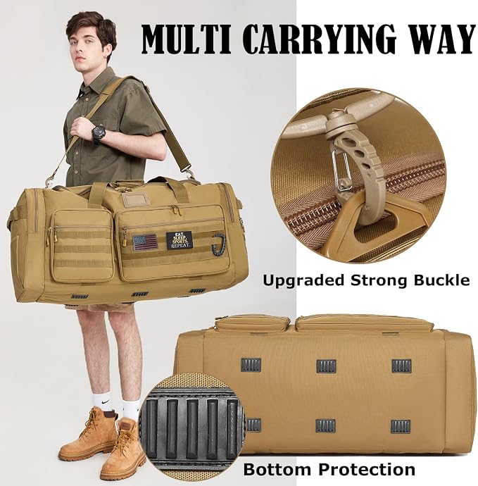 130L Extra Large Duffle Bag for Men, Heavy Duty Large Duffle Bag for Travel | Shoe Compartment, XL Sports Gym Equipment Bag for Hockey Football Baseball Basketball & More - Image 5