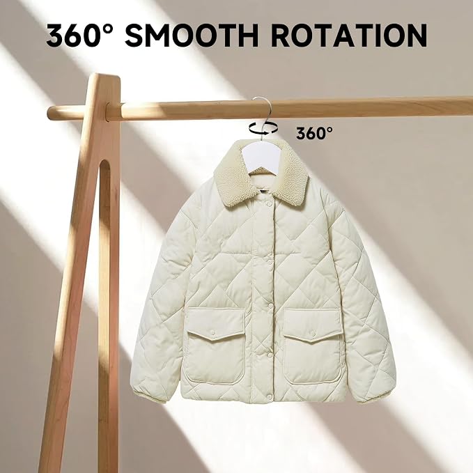 Wooden Clothes Hangers with Pants Bars, White, 24-Pack | Heavy Duty Solid Wood Suit & Coat Hangers with Swivel Hook & Shoulder Notches, for Shirts, Jackets, Dresses & Trousers - Image 3