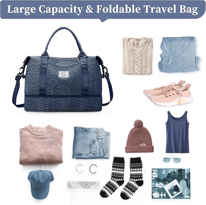 Weekender Bags for Women, Personal Item Travel Bag with Shoes Compartment | Overnight Travel Duffel Bag with Toiletry Bag, Airplane Friendly Carry-On Bag - Image 3