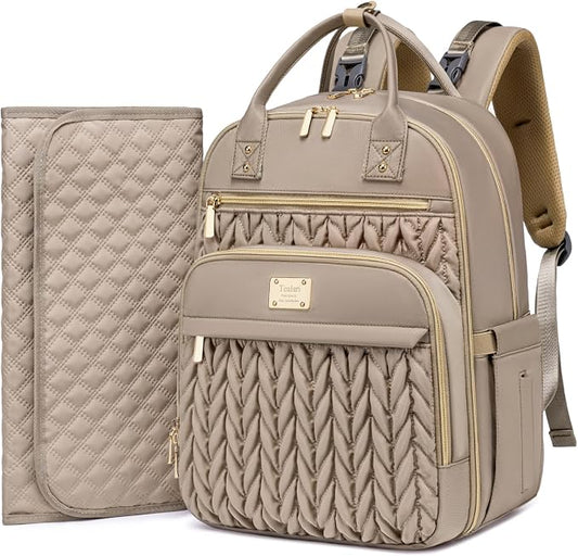 Tealari Diaper Bag Backpack,Stylish Baby Diaper Bag,Waterproof Travel Diaper Backpacks Baby Bags with Changing Pad,Stroller Straps,Insulated Pockets (Khaki) by Tealari