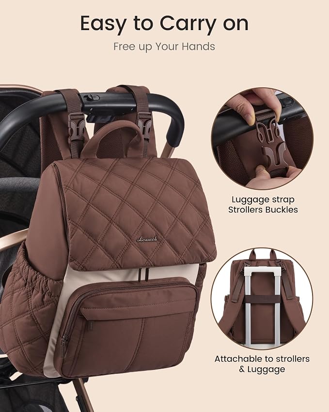 LOVEVOOK Diaper Bag Backpack With Pocket For Large Capacity Cup,Multi-Function Baby Travel Bag For Mom Dad,Waterproof Baby Bag for Boys Girls with Changing Pad,Insulated Bag,Stroller Straps,Green - Image 7