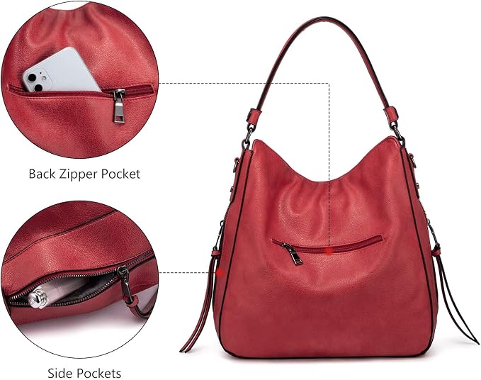 Hobo Crossbody Bag for Women, Designer Shoulder Purse Handbags - Image 6