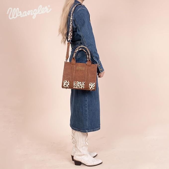Montana West × Wrangler Tote Bag for Women Western Cow Print Purse Designer Top Handle Handbags - Image 2