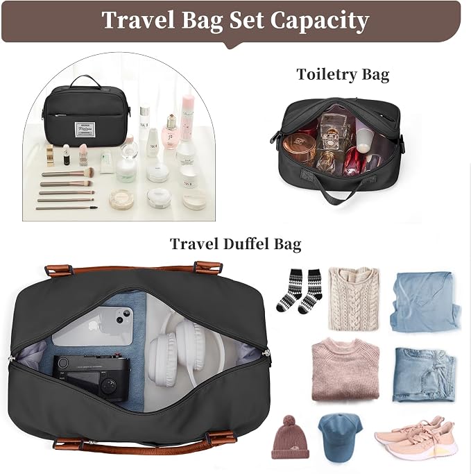 Weekender Bags for Women, Personal Item Travel Bag with Shoes Compartment | Overnight Travel Duffel Bag with Toiletry Bag, Airplane Friendly Carry-On Bag - Image 3