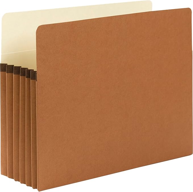 Smead File Pocket, Straight-Cut Tab, 5-1/4" Expansion, Letter Size, Redrope, 50 per Carton (73810) - Image 2
