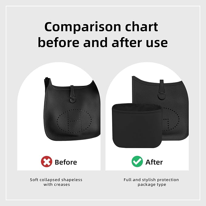 DGAZ Silk Purse Organizer Insert for Evelyne Bag(23,Black) | Soft and Lightweight,Perfect Fit,Multi-pocket Storage,Bag Protector,Luxury Bag Care,Handmade,for Smooth Bag Organizer - Image 4