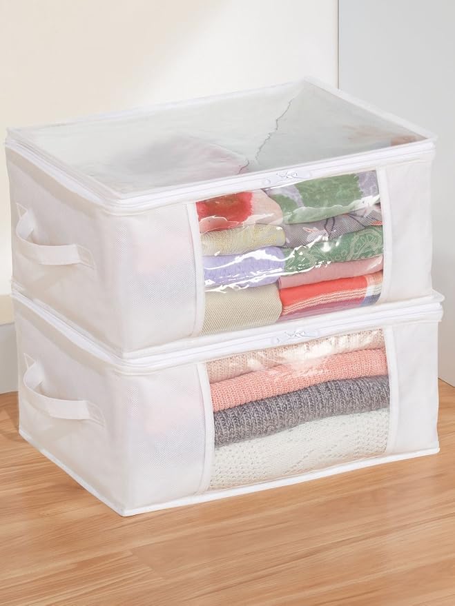 iDesign Fabric Storage Bags with Zipper, Medium, Set of 2, 16" x 12" x 8" - Image 2
