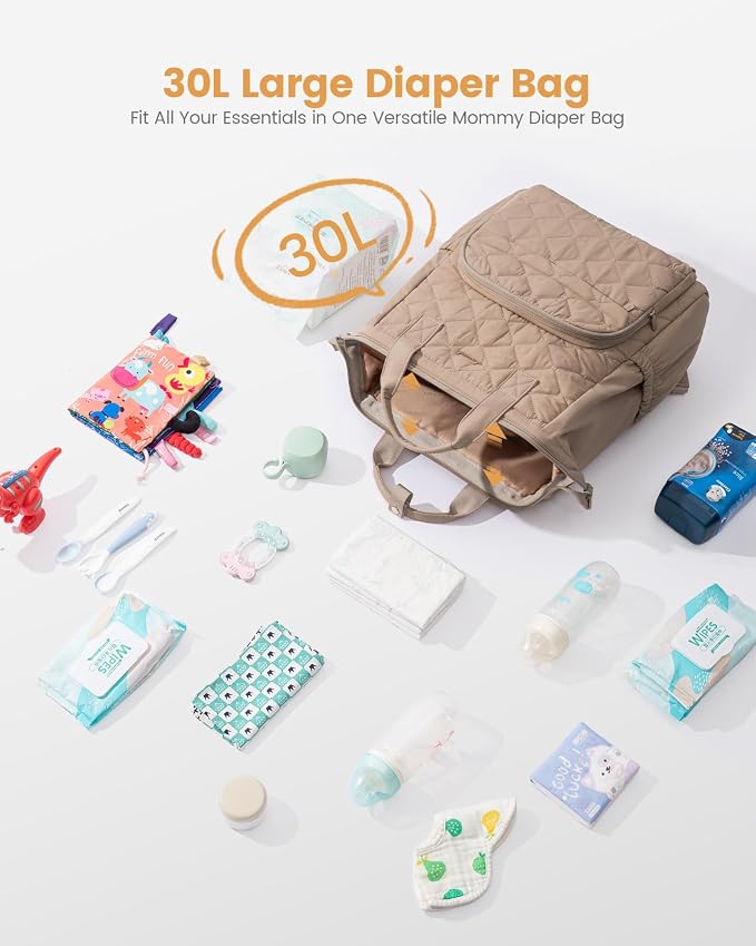 LOVEVOOK Diaper Bag Backpack, Baby Bag for Girl Boy with Changing Pad, Diaper Backpack for Mom Dad with Stroller Buckles - Image 3