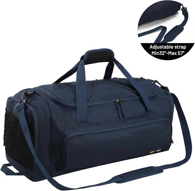 MIER Large Gym Bag for Men 60L Duffel Bag with Shoe Compartment | Lightweight & Durable Sports Duffles; Suited for Workout Fitness Travel Weekender; Water Resistant; Adjustable Shoulder Strap - Image 5