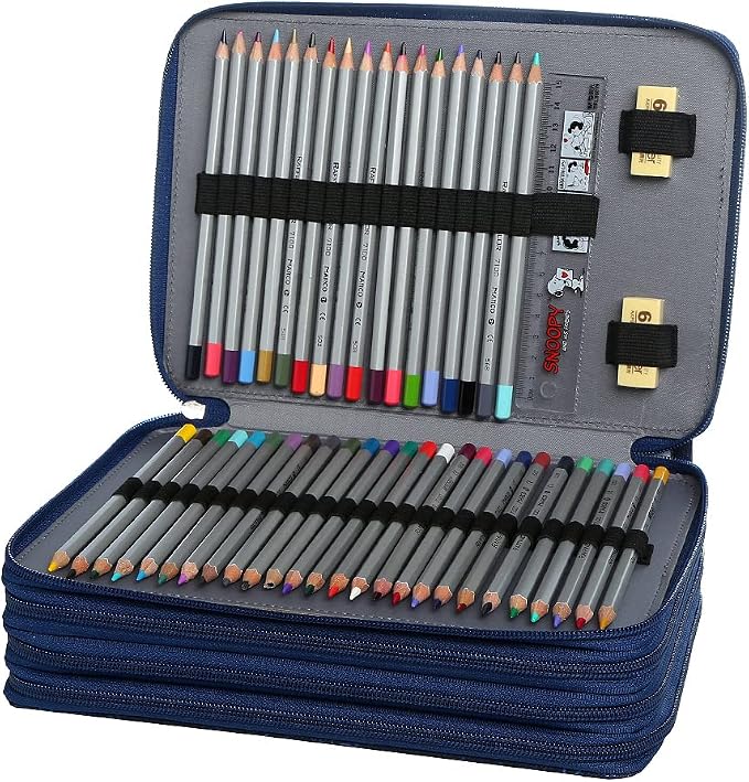 200 Slots Colored Pencil Case Organizer, 4 Layer Bag | Twill Oxford fabric,203 elastic loops,detachable handle,for travel, home storage,drawing tools,creative gifts - Image 3