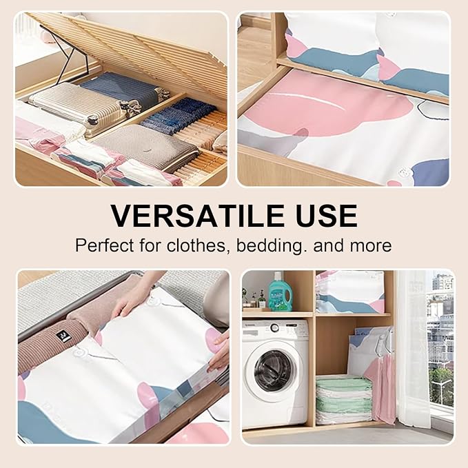 No Pump Vacuum Storage Bags,2026 New No Pump Large Vacuum Storage Compression Bags,Thick and Airtight Reusable Organizer Suitable for Clothes, Blankets, Bedding, Travel, and Closet Storage (5, Large) - Image 5