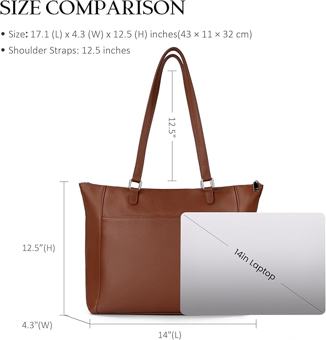 befen Genuine Leather Tote Bag for Women, Large Tote Bag for Women for Work Purses Satchel Handbags with Top Handles - Image 4